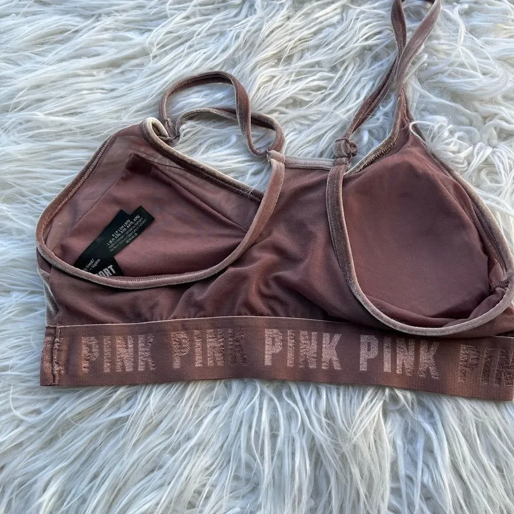 Victoria’s Secret 💫PINK sport bralette sports bra velvet 💫small